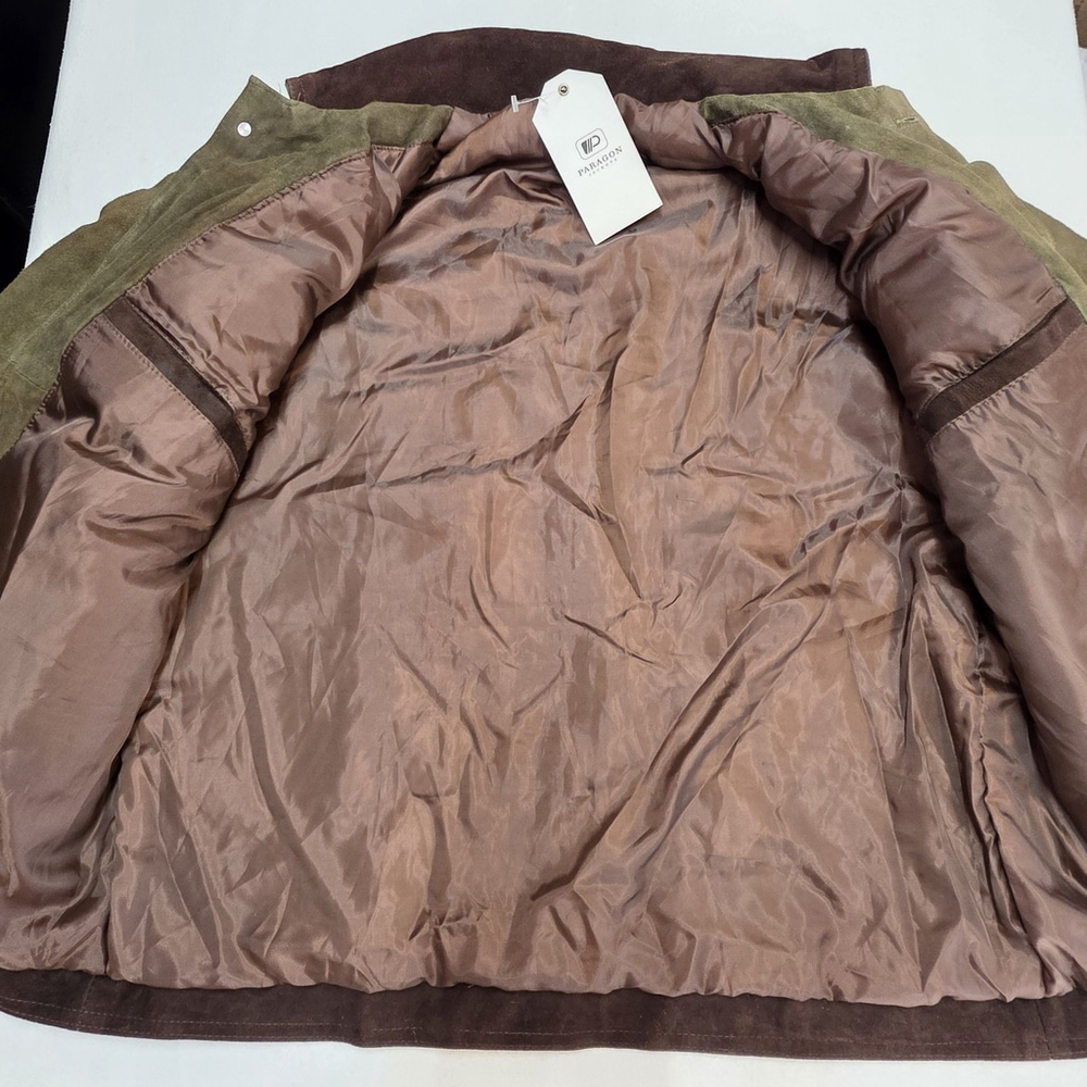Men's Olive Suede Jacket - Picture 5 of 12